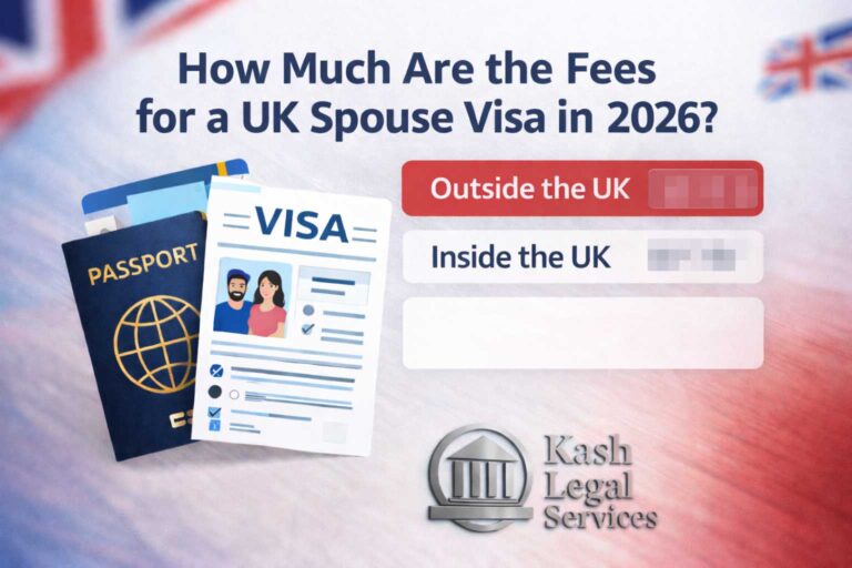 UK Spouse Visa fees explained for 2026 by Kash Legal Services.