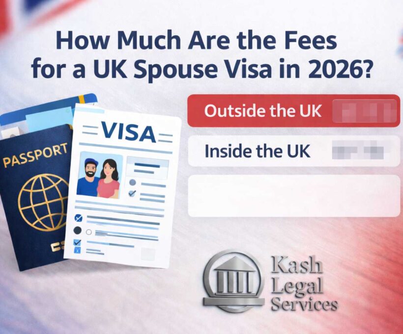 UK Spouse Visa fees explained for 2026 by Kash Legal Services.