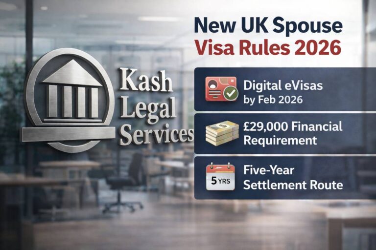 UK spouse visa rules 2026 showing financial requirement, digital eVisa and settlement route